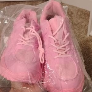Pink Chunky Sneakers with Monochromatic Design
